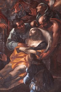 De dood van St. Roch in een gevangeniscel in Arona (detail) door Federico Bianchi